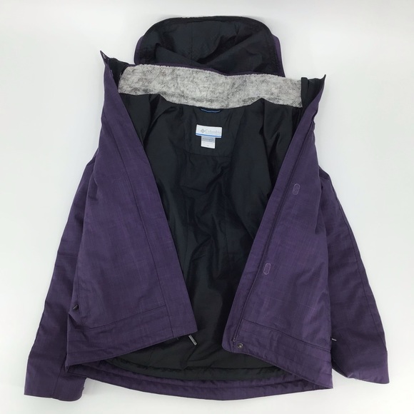 Columbia Sleet to Street Purple Plaid Parka, Med - Picture 10 of 16